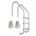 SAFTRON 3 Step High Impact Polymer Pool Ladder with Surface Mounting Base 2 Pack White