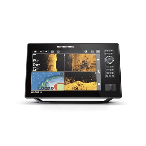 Humminbird XPLORE 10 GPS Fish Finder Head Unit with MEGA Side Imaging+ & HD Touchscreen Display Black