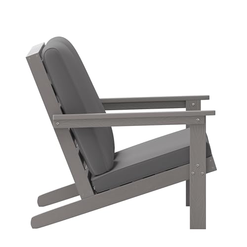 Flash Furniture Charlestown Adirondack Loveseat with Cushions Gray