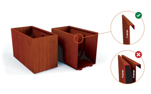 Plantercraft Corten Steel Rectangle Planter Brown 60" x 20" x 24