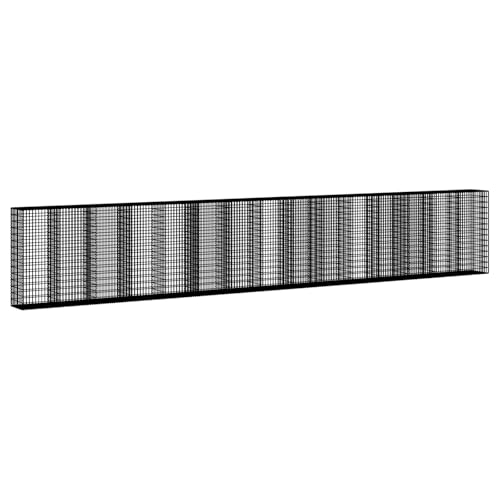 vidaXL Gabion Wall with Covers Galvanized Steel 354"x19.7"x59" Silver