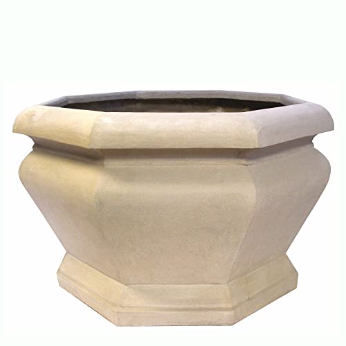 Anderson Teak Jardienere Large Octagonal Planter White Teak Natural