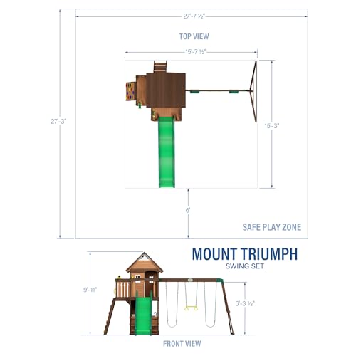Backyard Discovery Mount Triumph Cedar Swing Set Light Brown