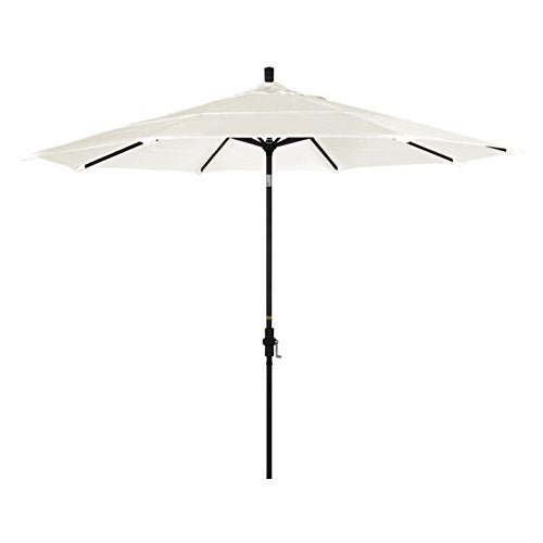 California Umbrella 11' Round Aluminum Market Umbrella with Crank Lift and Collar Tilt, Canvas