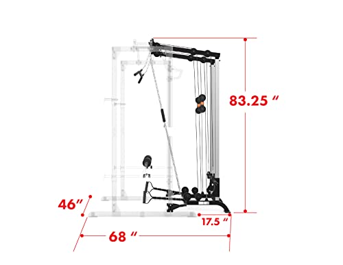Fitness Reality Cable Cross Over and LAT Pulldown Combo Attachment for Power Cage Grey