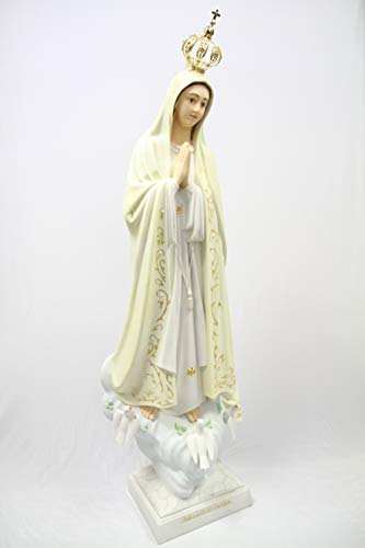 Vittoria Collection 44" Our Lady of Fatima Statue Sculpture White