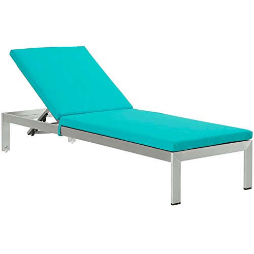 America Luxury - Outdoor Modern Contemporary Urban Patio Balcony Chaise Lounge Chair Set of 6 Blue