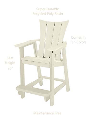 Phat Tommy Modern Tall Adirondack Chair Set - All Weather Poly with Removable Table, White