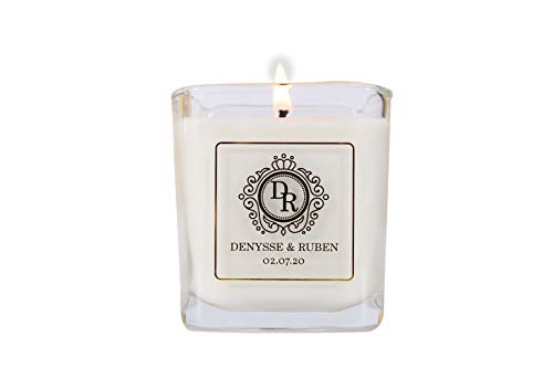 Nice Products Personalized Wedding Favor Candle 7oz All Natural Soy 50 Pcs Silver