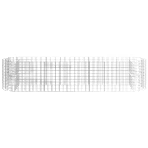 Gabion Raised Bed Galvanized Iron 196.9"x39.4"x39.4" for Outdoor Plants White/Black/Other