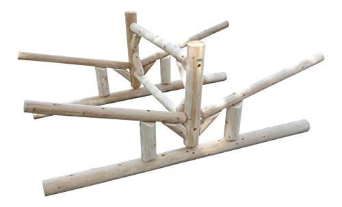 Log Kayak Rack 2-Canoe + 2-Kayak/SUP Storage Unfinished