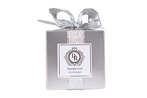 Nice Products Personalized Wedding Favor Candle 7oz All Natural Soy 50 Pcs Silver