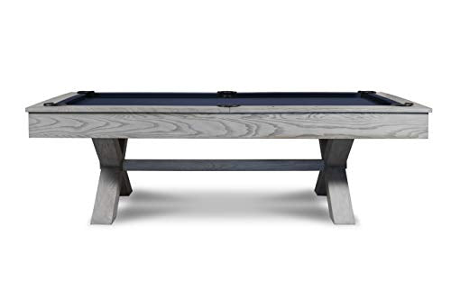 Empire USA Manhattan Slate Pool Table with Premium Billiard Accessories (7FT, Whitewash)