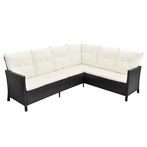 Xinxinxiang 4 Piece Outdoor Patio Furniture Set with Cushions Black