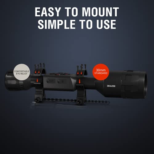 ATN ThOR 4 Thermal Rifle Scope 1.25-5x 384x288 with WiFi, Image Stabilization, Range Finder, Ballistic Calculator, Black
