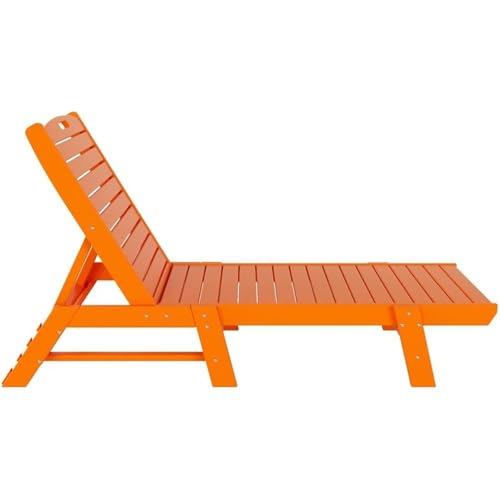 Costaelm Paradise 3-Piece Set Adjustable Adirondack Chaise Lounges with Side Table Orange