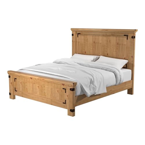 Furniture of America Sesco 2pc Elm Wood Bedroom Set Queen + Nightstand Brown