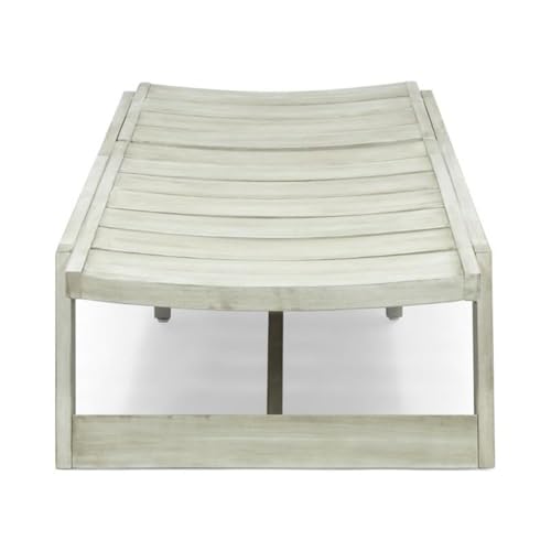 Noble House Maki Outdoor Acacia Wood Chaise Lounge Set of 4 Gray Wash