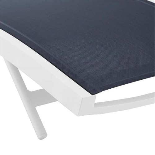 Pemberly Row Mesh Aluminum Patio Chaise Lounge Set of 4 Navy
