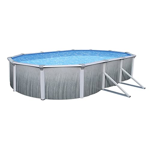 Blue Wave NB2622 Martinique 12' x 24' Oval 52" Steel Pool in Blue Gray