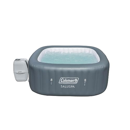 Bestway SaluSpa LED Waterfall Accessory with Coleman AirJet Inflatable Hot Tub, Gray