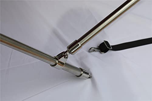 SBU Light Grey Stainless Steel 3-Bow Bimini Top for Maxum 1700 SR I/O (1993-1998)
