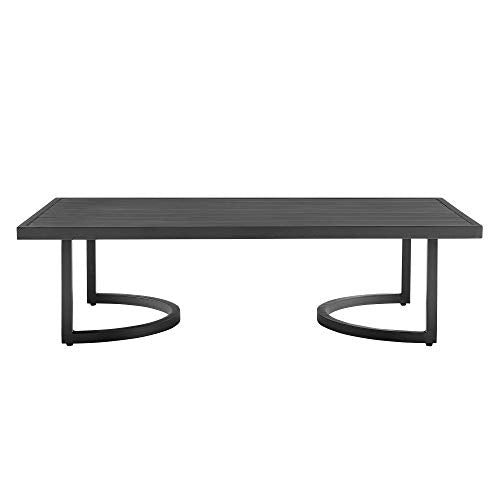 Armen Living Venice 4-Piece Modern Outdoor Patio Conversation Set Dark Gray