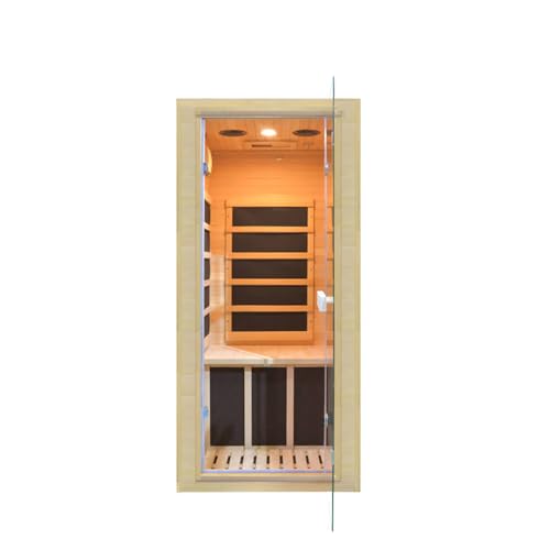 Homsido Far Infrared Mini Indoor Sauna Hemlock Wood Beige