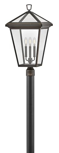 Hinkley Alford Place Large LED Post Top Lantern - Die Cast Aluminum, Dimmable Oil Rubbed Bronze