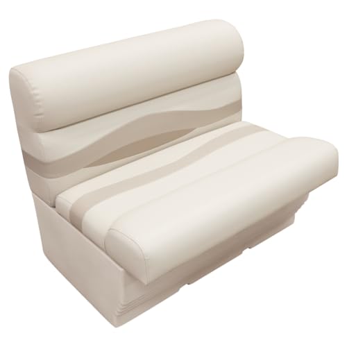RestorePontoon Rear Pontoon Boat Seat Group Stone Khaki Platinum/Cobalt/Navy Blue