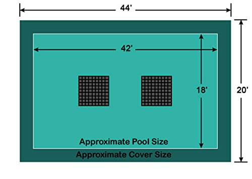 Loop - Loc 18' x 42' Rectangle Ultra-Loc III Solid with Drain Panels In-Ground Pool Safety Cover Green