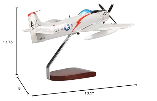 High Flying Models Douglas A-1 Skyraider Large Mahogany Sculpture Multicolor