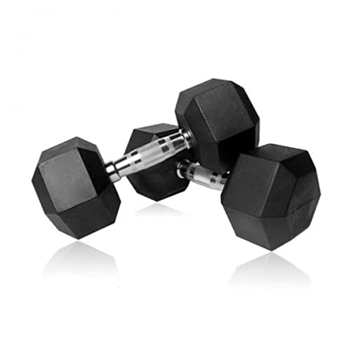 HAJEX Rubber Hex Dumbbell Pairs with Dumbbell Rack