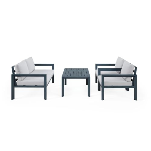 Modifurn Modern Outdoor Furniture Set Gray/White