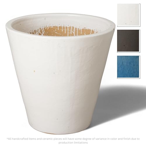 Emissary 26in White Stoneware Round Planter