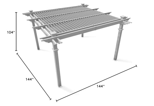 Vita Camelot 12' x 12' Adjustable Louvered Vinyl Pergola White