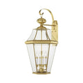 Livex Georgetown 4-Light Outdoor Wall Lantern Polished Brass