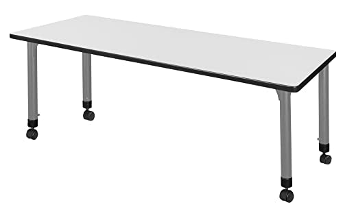 Romig Height Adjustable Mobile Classroom Activity Table 72x30in White/Grey