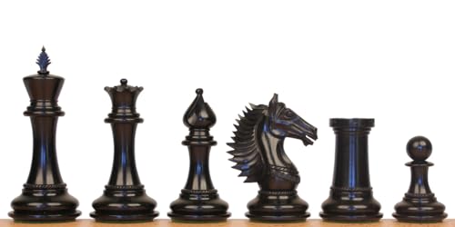 The Chess Store Copenhagen Staunton Chess Set Ebony & Boxwood with Elm Burl & Erable Board 4.5" King