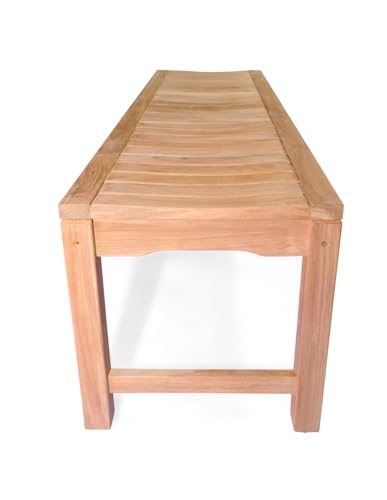 GOLDENTEAK 60-Inch Backless Teak Bench Golden Honey Brown