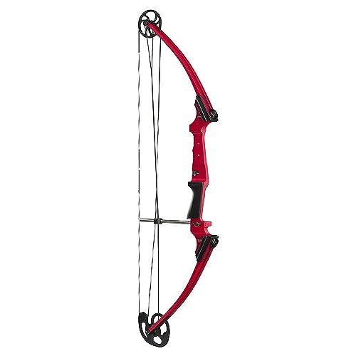 GENESIS Archery Compound Bow Adjustable Draw Length 15"-30" & Weight 10-20 lbs Right-Handed Red