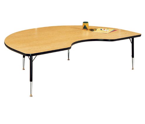 Virco 4000 Series Adjustable Kidney Activity Table 72x48 Brown