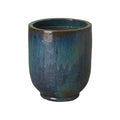 Emissary Teal Stoneware Round Planter 18in x 21.5in