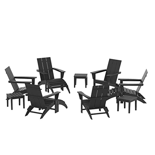 WO WESTIN OUTDOOR 12 Pieces Folding Poly Lumber Adirondack Chairs Grey