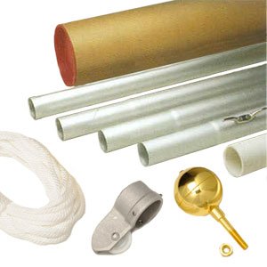 Eder Flag Homesteader Residential Sectional 25 Foot Flagpole Satin Brushed