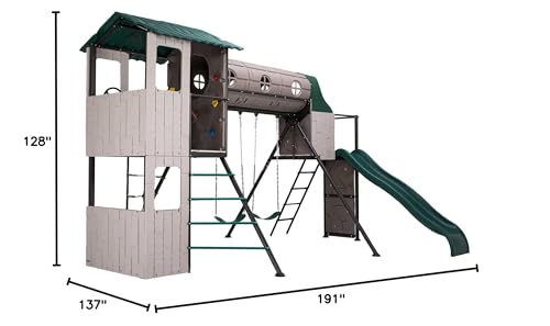 Lifetime Adventure Tunnel Swing Set Playset Earthtone