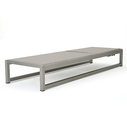 Christopher Knight Home Chloe Outdoor Mesh Chaise Lounge Set, 4-Pcs, Grey/Silver
