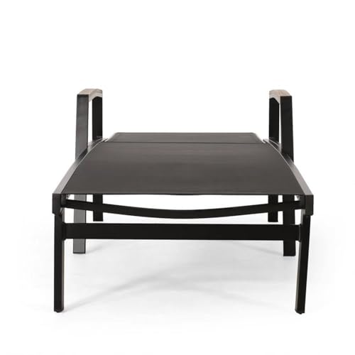 Christopher Knight Home Teresa Outdoor Aluminum Chaise Lounge with Mesh Seating Set of 4 Black