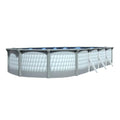 Lake Effect Pools Testudo 18' x 33' Oval Above Ground Swimming Pool | 52" Height | Resin Protected Steel Sided Walls | Bundle with Solid Blue Pattern 20 Gauge Overlap Liner and Widemouth Skimmer