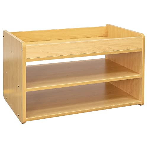 Tot Mate Kid's Book & Toy Storage Organizer Wooden Cabinet Maple